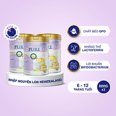 Combo 3 Sữa bột PURELAC 2 800g nhập khẩu New Zealand