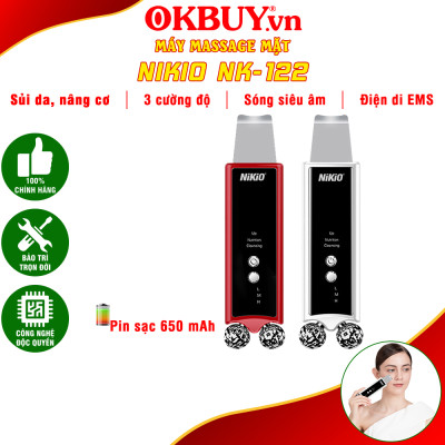 Máy Sủi Da Tẩy Tế Bào Chết Nikio NK-122 (2in1)- Massage Nâng Cơ Mặt Hỗ Trợ Tạo Hình Vline, Xóa Nhăn, Chống Lão Hóa, Săn Chắc Da, Làm Sạch Da Chuyên Nghiệp