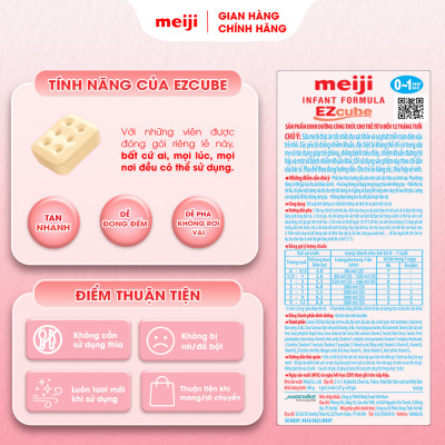Combo 1 Hộp Sản Phẩm Dinh Dưỡng Công Thức Meiji Infant Formula EZcube (540g) Và 1 Hộp Meiji Infant Formula (800g)