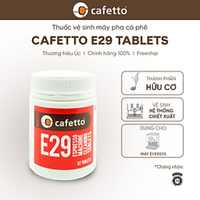 [Hàng chính hãng] Viên làm sạch máy pha cà phê tự động Espresso Cafetto E29 (62 Viên)