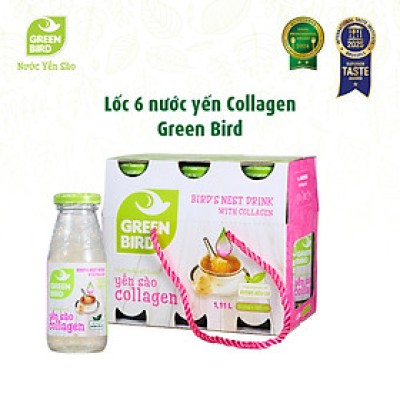 Nước Yến Sào Và Collagen Green Bird Thanh Mát Cơ Thể Chai 185ml