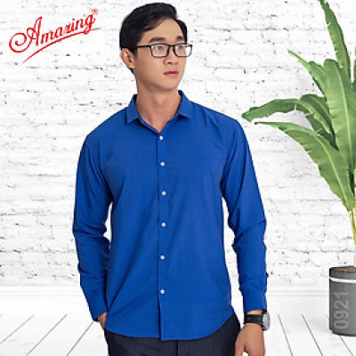 Áo sơ mi trơn tay dài Amazing, form slimfit Hàn Quốc, màu sắc đa dạng, trẻ trung, vải bamboo mềm mượt, thoáng mát