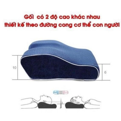 Gối Ngủ Cao Su Non Memory Foam Pillow HT SYS - Vạn Phúc - Gối Ngủ Trị Liệu - 50cmx30cm - Đem đến những giấc mơ tuyệt đẹp