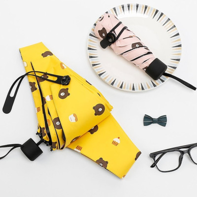 Ô Dù Hình Gấu Nhiều Màu Gấp Gọn Có Túi Đựng Chống Tia UV Và Chống Thấm Nước Cực Tốt (Giao Mẫu Ngẫu Nhiên)