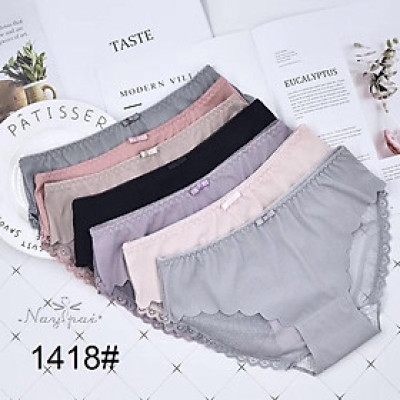 COMBO 5 QUẦN SU PHỐI REN LƯỚI CHẤM BI 1418