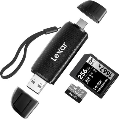 Đầu đọc thẻ nhớ Lexar RW310X Dual-Slot SD / MicroSD USB 3.2 Type-C và Type-A, tốc độ đọc 170Mb/s - Hàng chính hãng BH 12 tháng