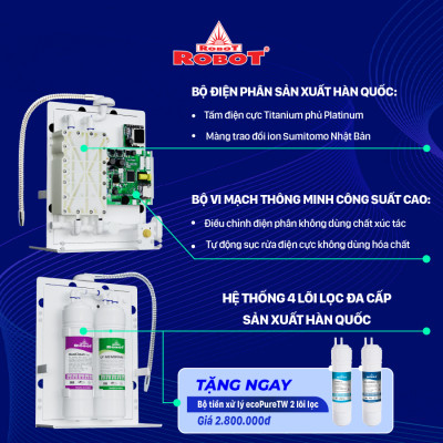 Máy Lọc Nước Điện Giải Ion Kiềm ROBOT ionMega 97 Dòng Máy Cơ - Hàng Chính Hãng