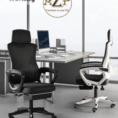 Ghế Trưởng Phòng  Ergonomic AZP-9908-TRẮNG Hỗ Trợ Cột Sống Lưng, Có Ngả Lưng
