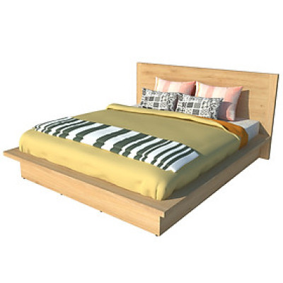 Giường ngủ cao cấp Tundo màu vàng sồi 180cm x 200cm