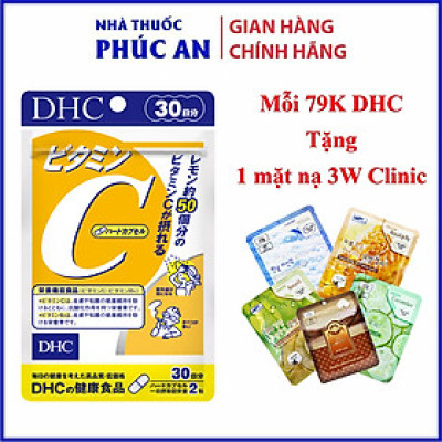Viên uống vitamin C DHC Nhật Bản hỗ trợ sáng da, mờ thâm, tăng sức đề kháng gói 30 - 90 ngày