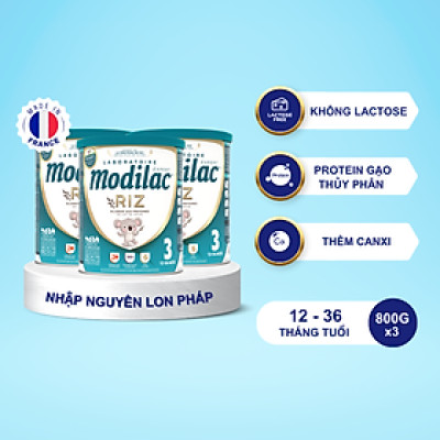Combo 3 Sữa bột Modilac Expert Riz 3 800g