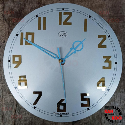 Mặt số đồng hồ Odo tròn 19cm – Số nổi inox vàng – Phục chế đồng hồ cổ