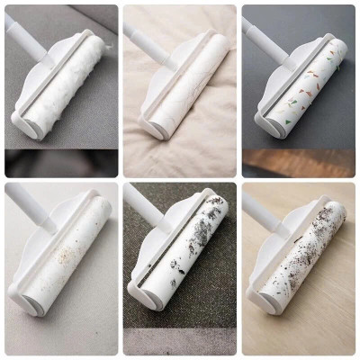 Combo Cây Lăn Bụi 24cm Cán Dài 1 Lõi Lăn Bụi Quần áo, Chăn Ga, Lông Chó Mèo