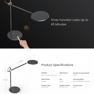 Đèn bàn/ Đèn học/ đọc sách chống cận cao cấp LED Yeelight MATE BLACK 17W - RA98