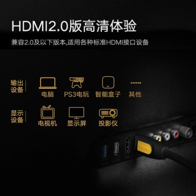 Ugreen UG10129HD101TK 2M màu Vàng Cáp tín hiệu HDMI chuẩn 2.0 hỗ trợ phân giải 4K * 2K 60hz - HÀNG CHÍNH HÃNG