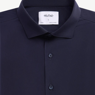 Áo sơ mi tay dài nam màu Xanh đen Form Fitted - ROUTINE 10F24SHL070 | ROUTINE CÀ MAU