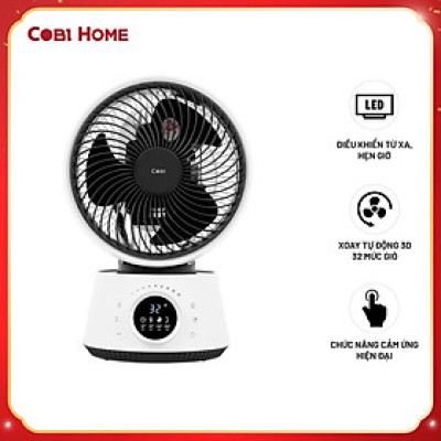 Quạt tuần hoàn không khí để bàn 8" COBI - Điều khiển từ xa, Hẹn giờ, Xoay tự động 3D 360° - Hàng nhập khẩu chính hãng