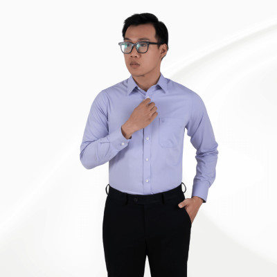 Áo sơ mi nam tay dài màu xanh Navy sáng có túi GENTITI by Thái Tuấn - 1C815HAKT026