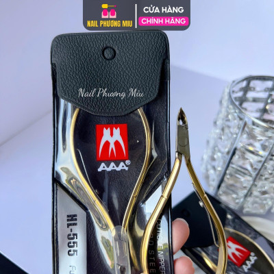 Kìm Nhặt Da Thép Cao Cấp Mạ Vàng HL555, Siêu Sắc Bén , Đầu Bán Nguyệt, Dùng Làm Nail, Cầm Nắm Chắc Chắn Trọng Lượng 52g