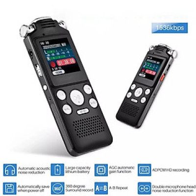 SOAIY Máy Ghi Âm Kỹ Thuật Số Micro Đôi Giảm Tiếng Ồn Thông Minh GA8822 Bộ Nhớ Trong 32GB - Hàng Nhập Khẩu