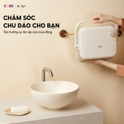 Quạt Sưởi Gốm Bear Máy Sưởi Mini Máy Sưởi Nhà Tắm Chống Thấm Nước Gió Nóng Lạnh Sử Dụng 4 Mùa Tiết Kiệm Điện DNQ-E20N1- Hàng Chính Hãng