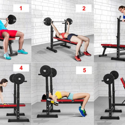 Ghế tập tạ đa năng kết hợp giá đỡ tạ (CHƯA BAO GỒM TẠ)