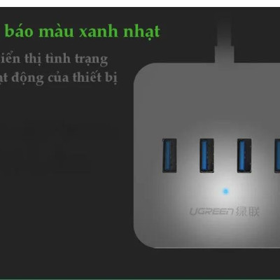 Ugreen UG3031630316TK Màu Trắng Bộ chuyển đổi TYPE C sang 4 USB 3.0 hỗ trợ nguồn + vỏ bọc nhựa ABS - HÀNG CHÍNH HÃNG