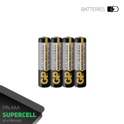 Pin đũa GP Supercell AAA 1.5V (2 viên),Pin AAA GP,Pin chuột máy tính,Pin điều hoà,Pin điều khiển quạt,Pin điều khiển tivi,Pin sử dụng cho các thiết bị nhỏ,Pin đồng hồ treo tường,Pin đồ chơi điện tử trẻ em