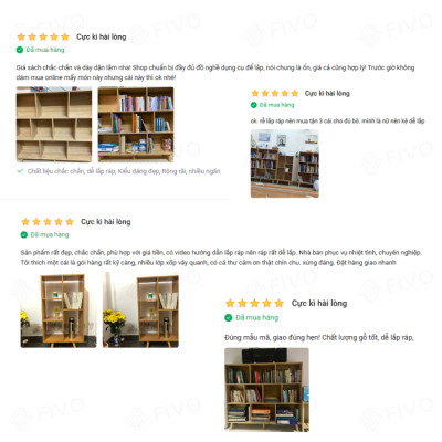 Tủ Kệ Sách Gỗ Đẹp Hiện Đại Đa Tầng FIVO Mã FB60 Nội Thất Lắp Ráp Đơn Giản, Chất Liệu Gỗ MDF Phủ Melamine Chống Thấm Bề Mặt Cực Tốt Hàng Cao Cấp, Có Kèm Tấm Lưng (Kích Thước 50x24x92cm)