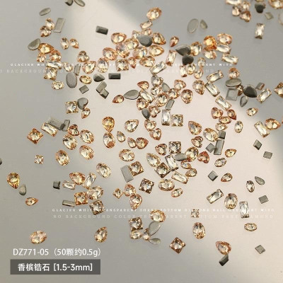 Đá Mini Chân Bằng Vàng Trà Siêu Nhỏ 100 Viên, Thủy Tinh Nhân Tạo Cao Cấp, Đá Đính Móng, Siêu Sáng, Mix Mẫu Đa Dạng Sơn Gel Nữ