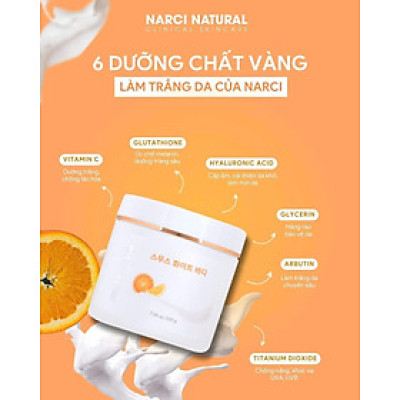 Kem Dưỡng Trắng Da Body Narci Natural Smooth White Body 200g hạn 2027