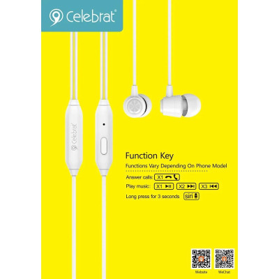 Tai nghe Earphone Celebrat G4 chân cắm tròn 3.5 ly, hàng chính hãng