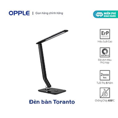 Đèn LED Bàn OPPLE Toranto Điều Chỉnh Độ Sáng 4000K 7W - Đen - Chính Hãng