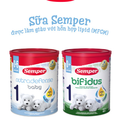 Thùng 12 hộp Sữa bột công thức Semper Bifidus số 1 400g/hộp