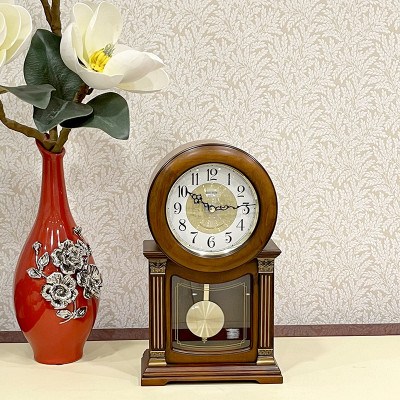 Đồng hồ để bàn Rhythm CRJ722CR06 Kt 20.0 x 32.2 x 10.5cm, 1.5kg Vỏ gỗ. Dùng Pin.