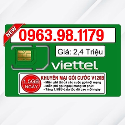 Sim Viettel số đẹp - Hàng chính hãng - 0963.98.1179