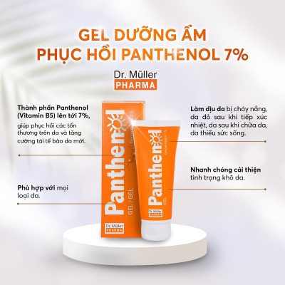 Gel dưỡng ẩm da phục hồi dạng sữa Panthenol B5 7% Dr Muller 100ml dịu mát da cháy nắng, sau trị mụn [Nhập khẩu Châu Âu]