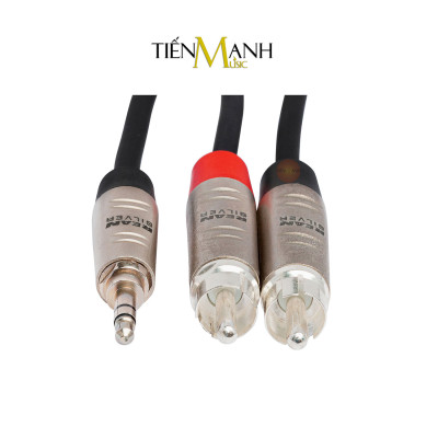 Dây Cáp Chia Tín Hiệu Chữ Y Hosa Rean by Neutrik Pro Đầu 3ly Stereo TRS Sang 2 Hoa Sen RCA HMR-003Y, HMR-006Y, HMR-010Y Cable 2RCA Hàng Chính Hãng