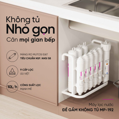 Máy lọc nước để gầm không tủ - Hàng chính hãng Mutosi MP-192