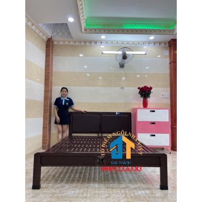 Giường sắt hộp kiểu gỗ nhiều mẫu size từ 1m đến 1m8