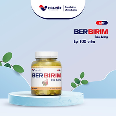 Viên uống Berbirim Hoa Việt - Hỗ trợ giảm nhanh đau bụng, rối loạn tiêu hóa, tiêu chảy (Lọ 100 viên)