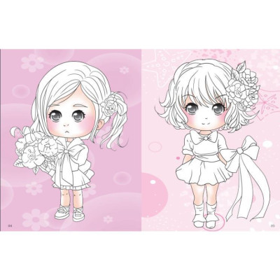 Sách - Dán Hình & Tô Màu IQ EQ CQ - Chibi Girl Tô Màu Bé Gái - Tinh Nghịch - Kèm Sticker - Combo 5 Cuốn - Việt Thư