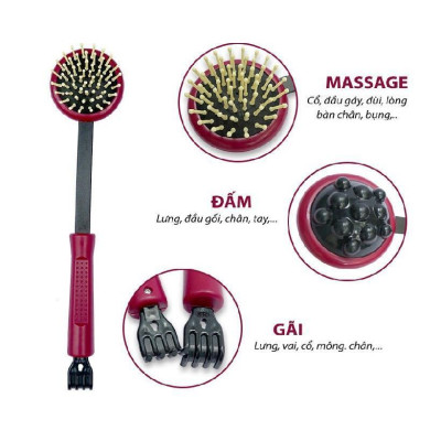 Gậy Massage Body Đập Rung 3IN1 Gãi Lưng, Massage Đầu, Đấm Bóp, Massa Đấm Lưng - Giảm Đau Nhức (Hàng Chính Hãng)