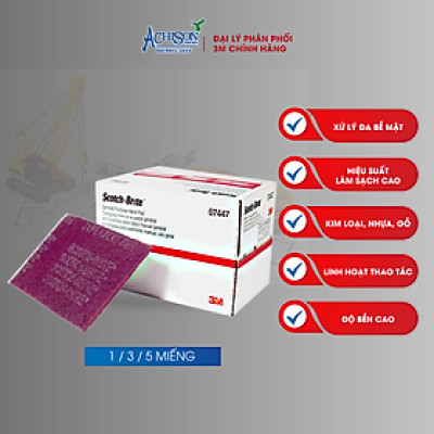 Nhám Bùi Nhùi Cao Cấp 3M Scotch Brite 7447 - Làm Sạch, Mài Cạnh, Cải Thiện Bề Mặt,Làm Xước