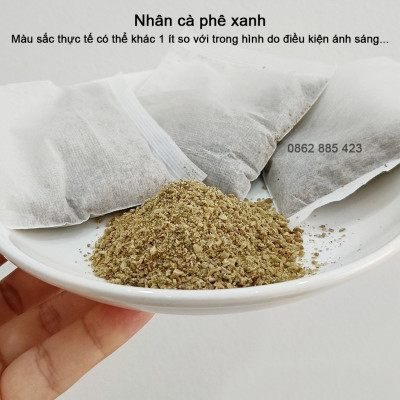 Cà phê xanh thải độc đại tràng (không rang), cà phê Robusta, cà phê enema mỗi gói 500g gồm 40 túi lọc tiện dụng