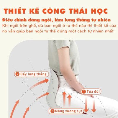 Ghế Công Thái Học Chỉnh Dáng Ngồi - Ghế Tựa Lưng Chống Cong Vẹo Cột Sống Cho Nam, Nữ, Trẻ Em - HÀNG CHÍNH HÃNG MINIIN