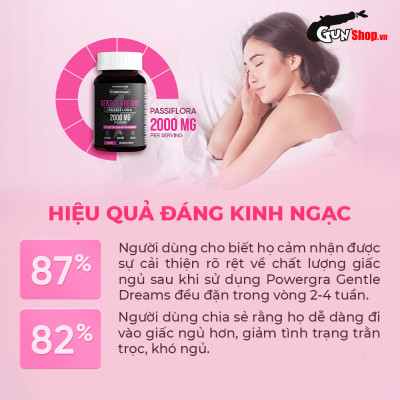 Viên uống cải thiện tình trạng mất ngủ và ngủ kém Powergra Gentle Dreams - Hộp 60 viên