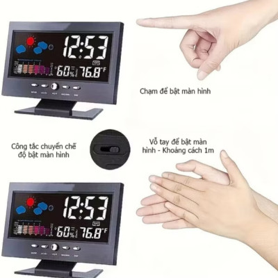 ĐỒNG HỒ LED ĐỂ BÀN TRANG TRÍ XEM GIỜ BÁO NHIỆT ĐỘ NGÀY THÁNG NĂM THỨ THỜI TIẾT