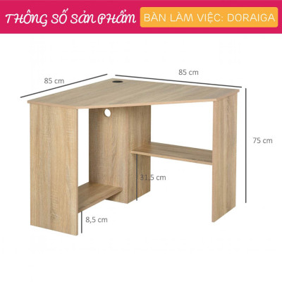 Bàn vi tính nhỏ bằng gỗ công nghiệp SMLIFE Doraiga