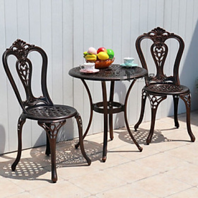 Bộ bàn ghế ban công ngoài trời nhôm đúc 2 ghế TE2002-60A / CC2013-A Nội thất Capta